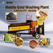 Mobile gold trommel washing plant